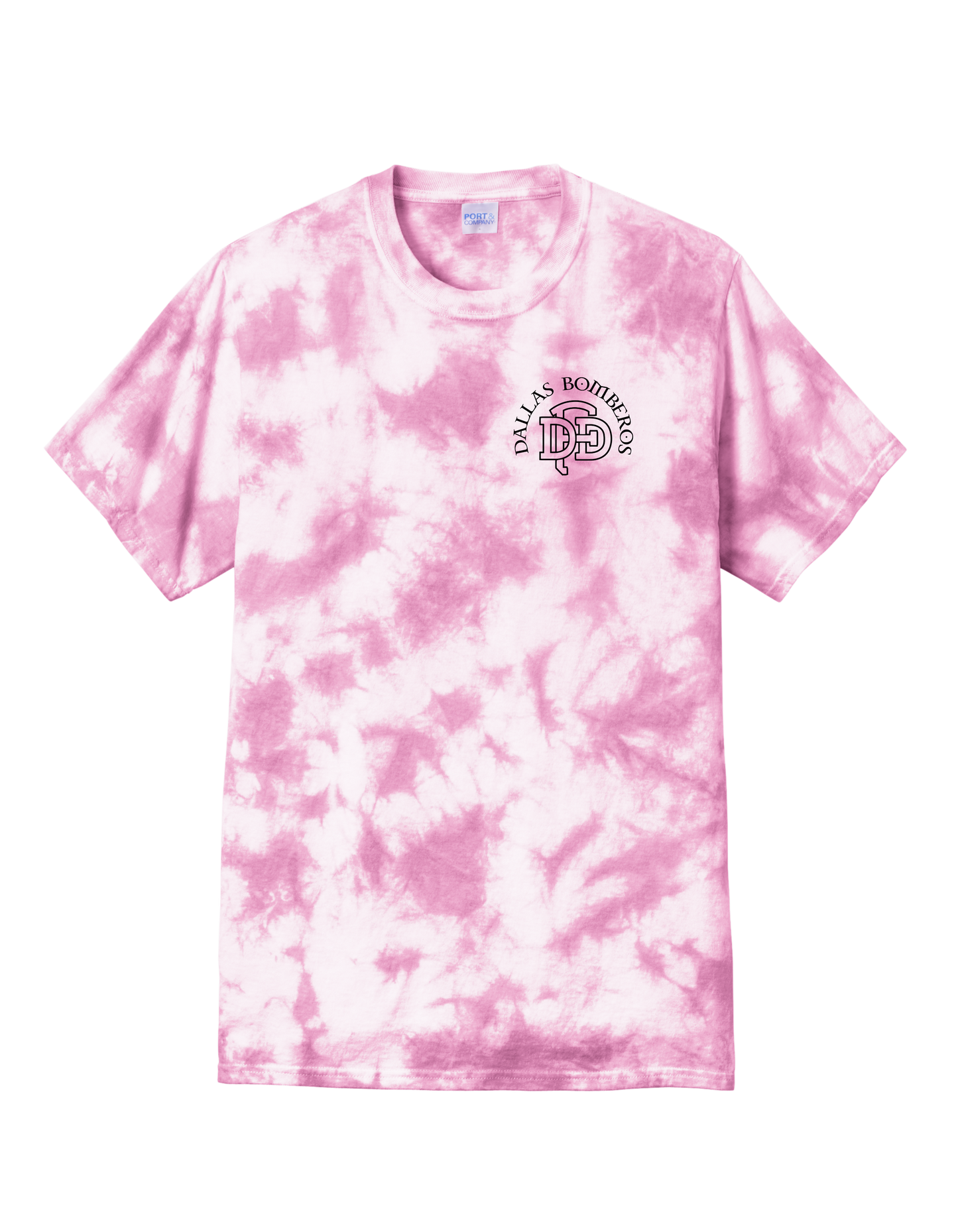 Dallas Bomberos Pink Tie-Dye Candy Skull T-Shirt