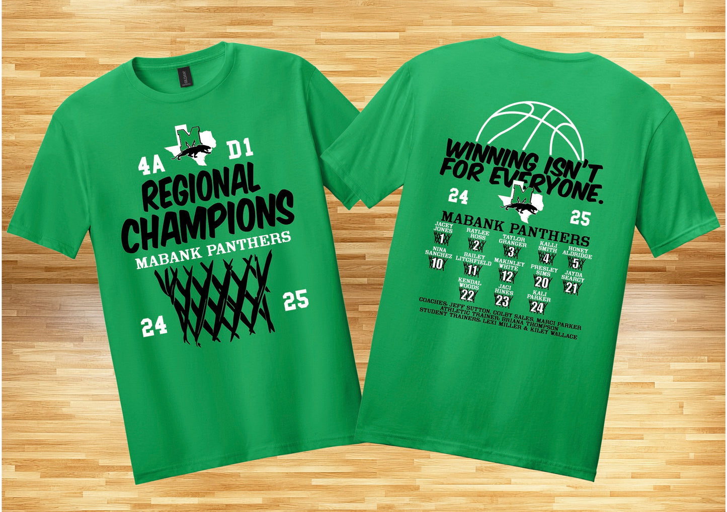 Mabank Lady Panther Basketball Regional Champion T-Shirts