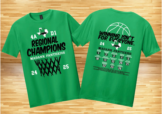Mabank Lady Panther Basketball Regional Champion T-Shirts