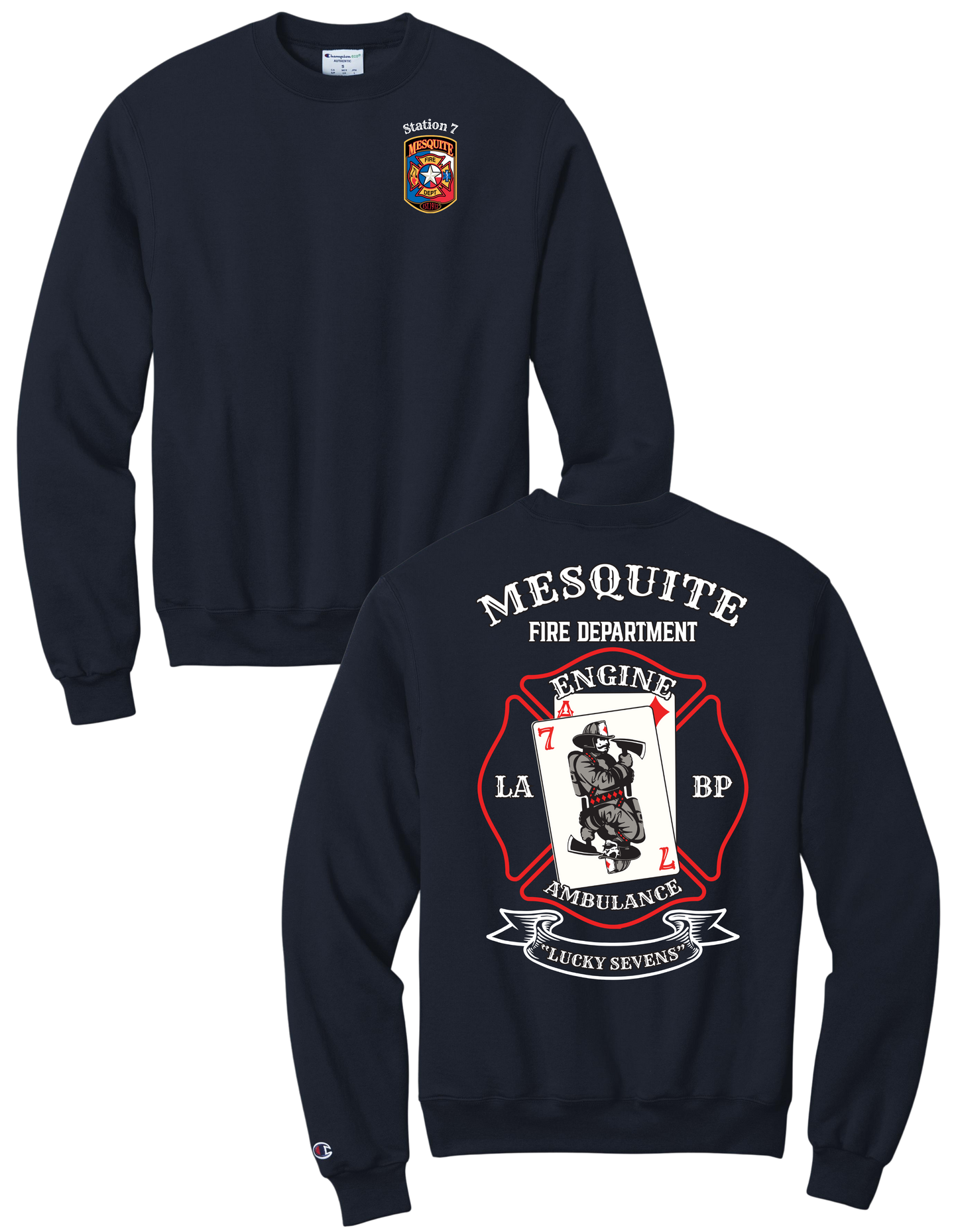 Mesquite FD Station 7 Champion Powerblend Crewneck Sweatshirt