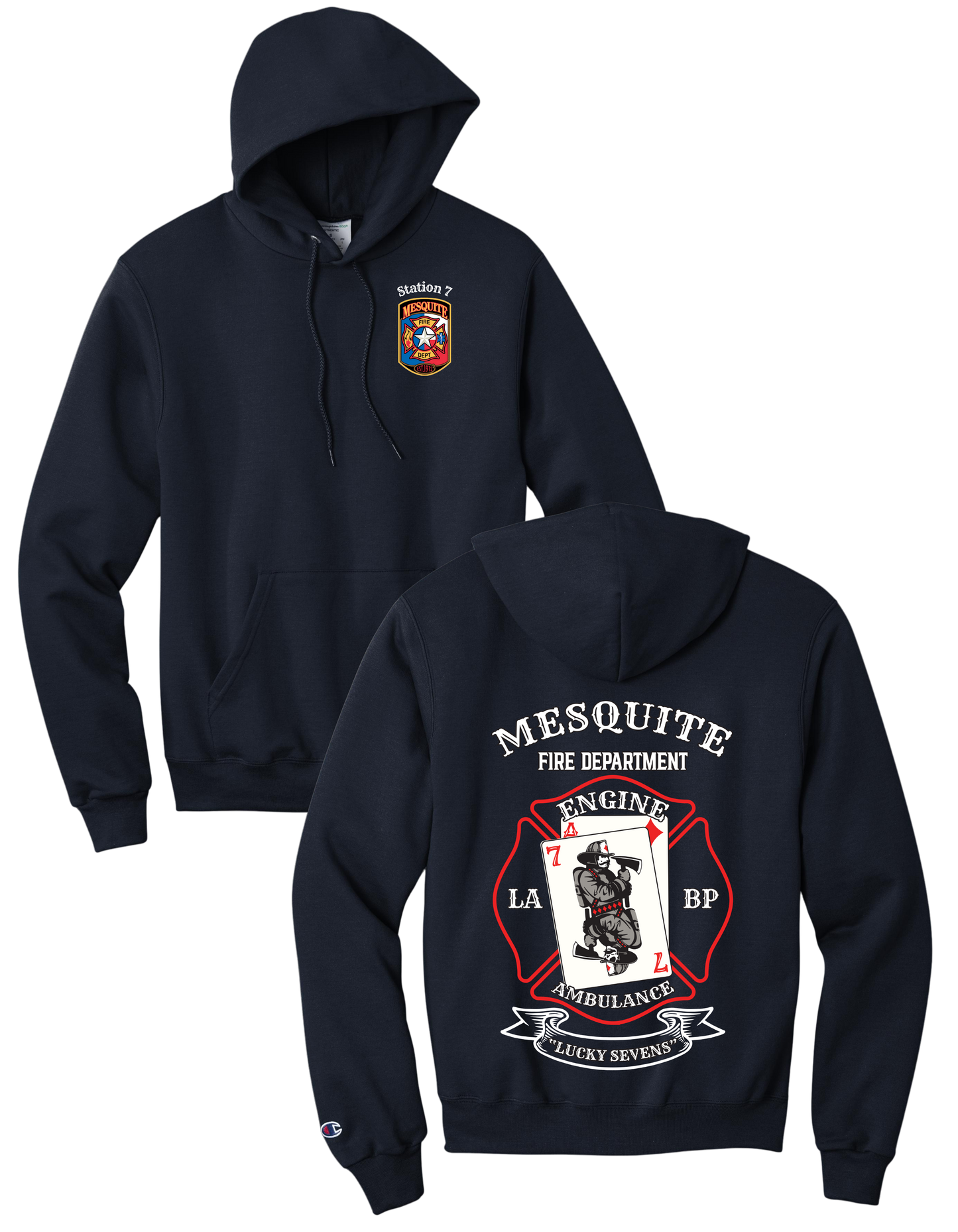 Mesquite FD Station 7 Champion Powerblend Pullover Hoodie