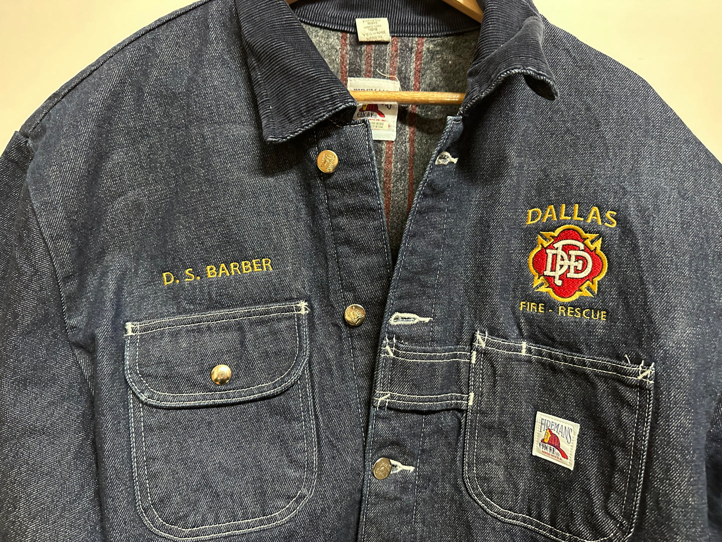 Dallas FD Firemans Chore® 15oz. Pre-Rinsed Denim Jacket
