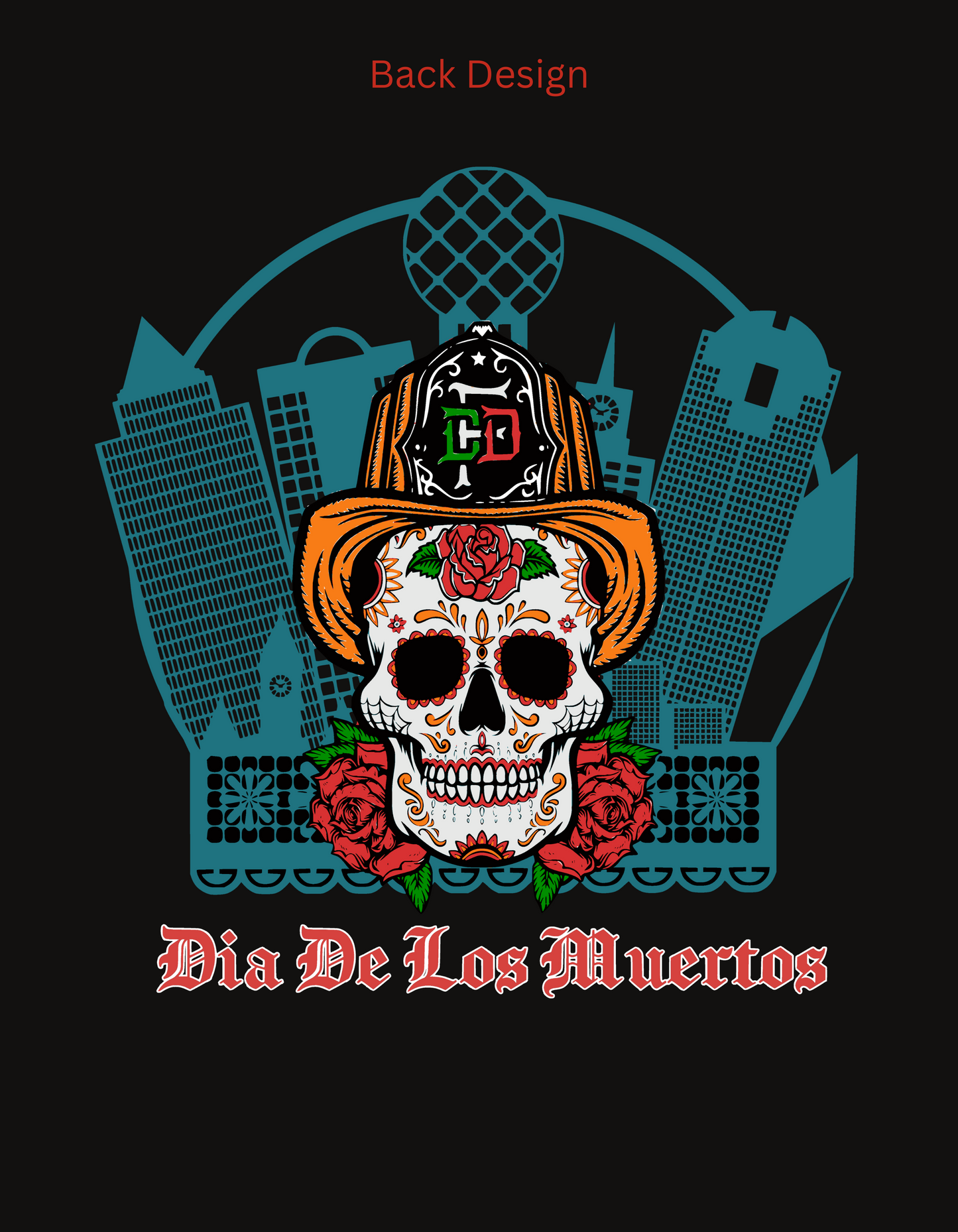 Dallas Bomberos 2023 Dia De Los Muertos T-Shirt