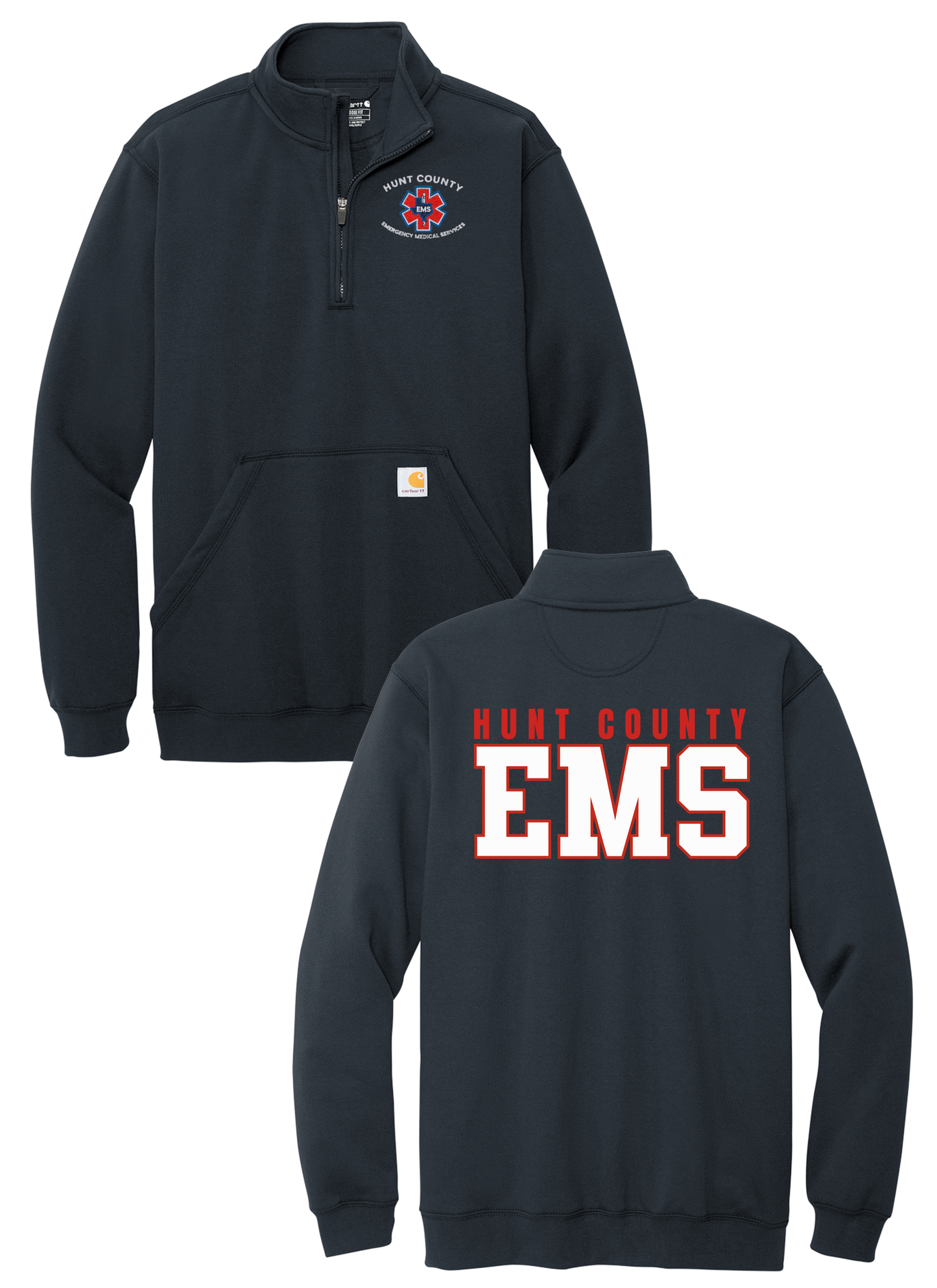 Hunt County EMS Carhartt Midweight 1/4-Zip Mock Neck Sweatshirt