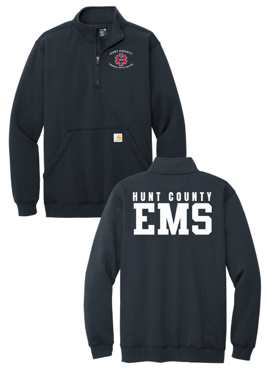 Hunt County EMS Carhartt Heavyweight Hooded 1/4 Zip Sweatshirt