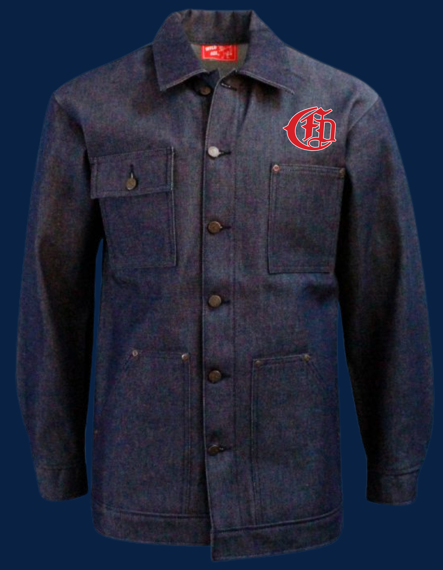 Carrollton FD Red/White Wild Ass LINED Denim Chore Coat