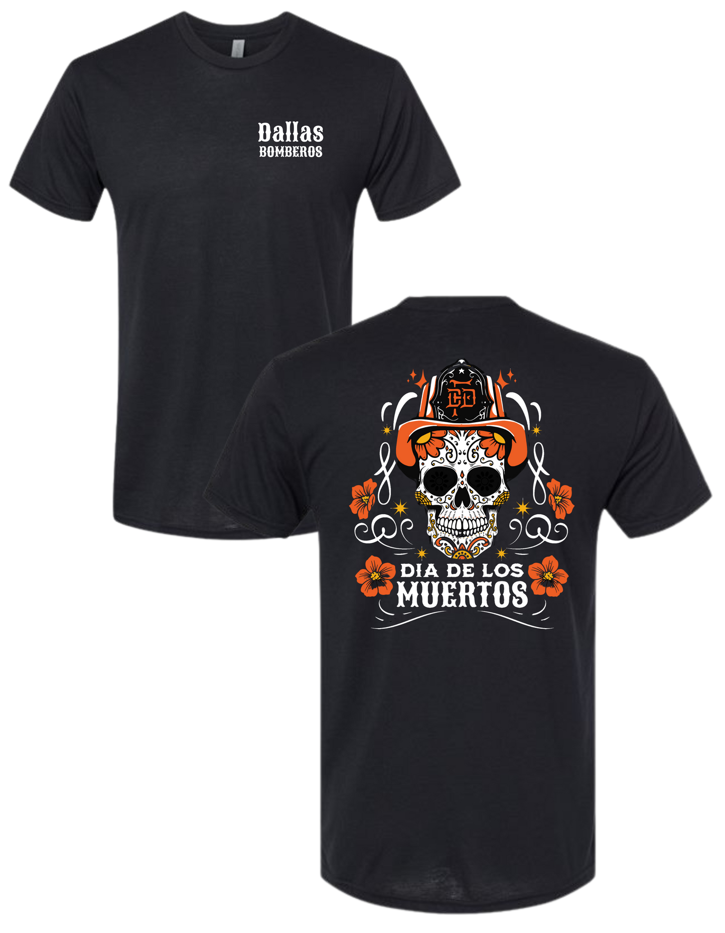 Dallas Bomberos 2024 Dia De Los Muertos T-Shirt