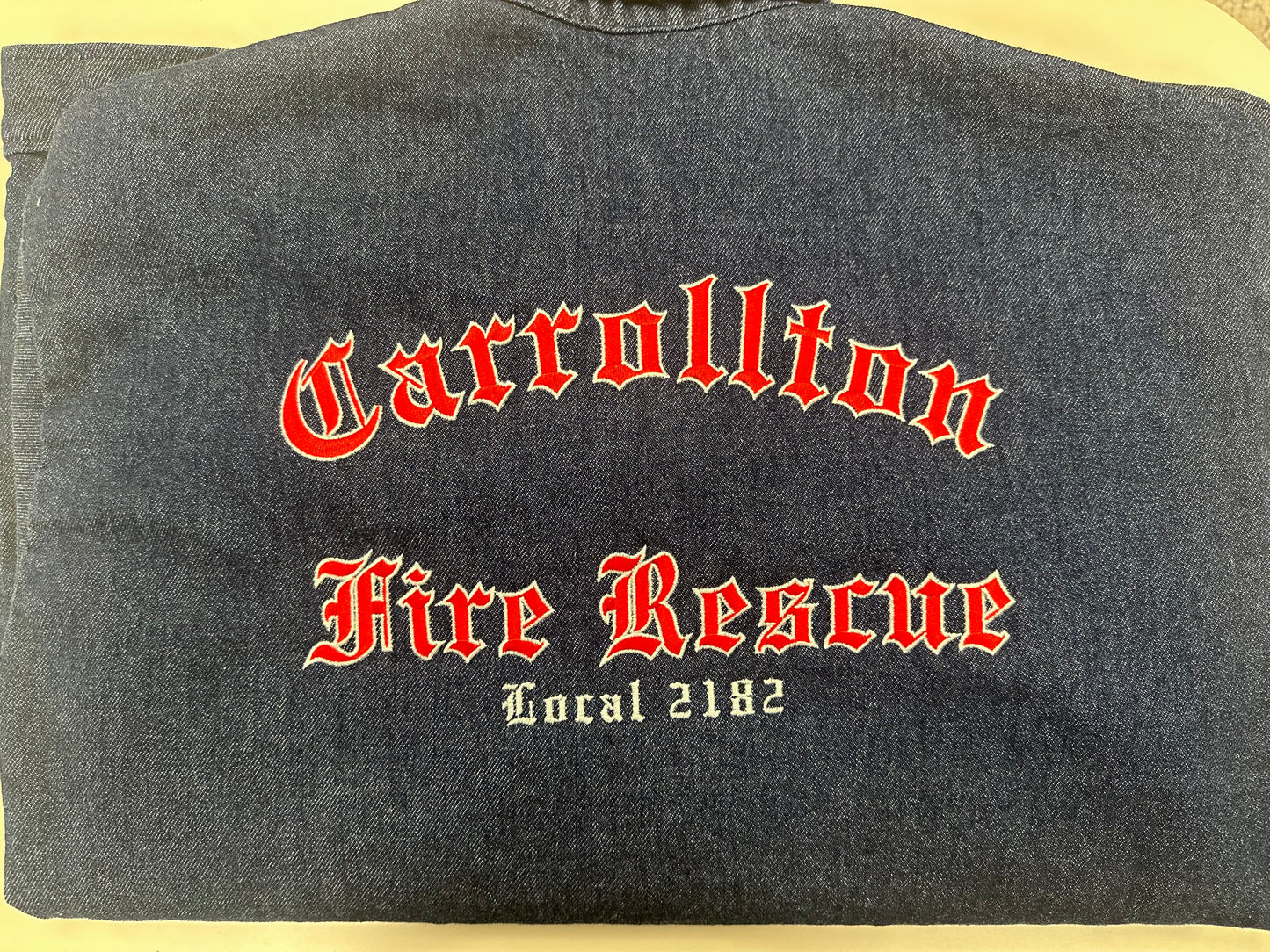 Carrollton FD Red/White Wild Ass LINED Denim Chore Coat