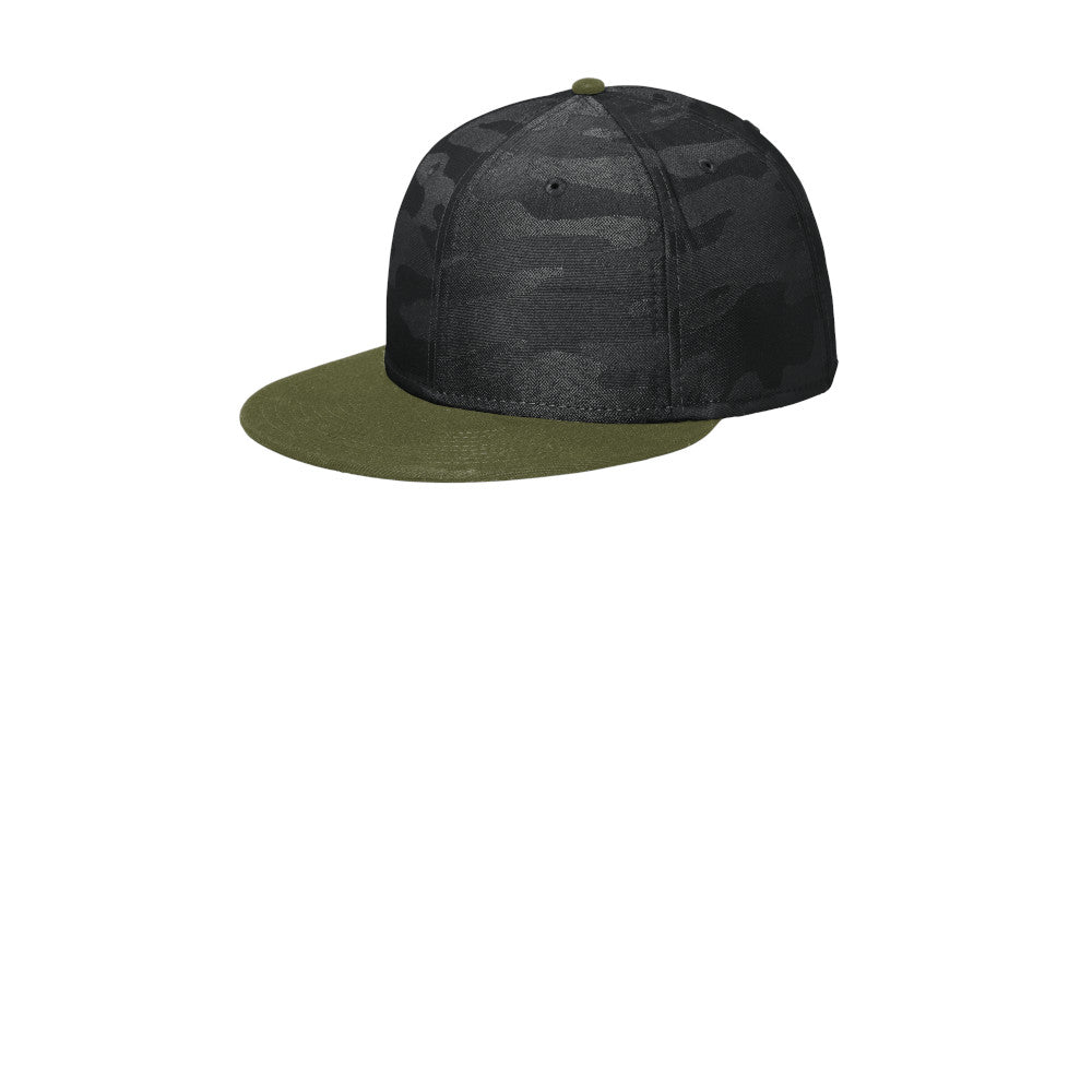 Custom New Era Camo Flat Bill Snapback Cap